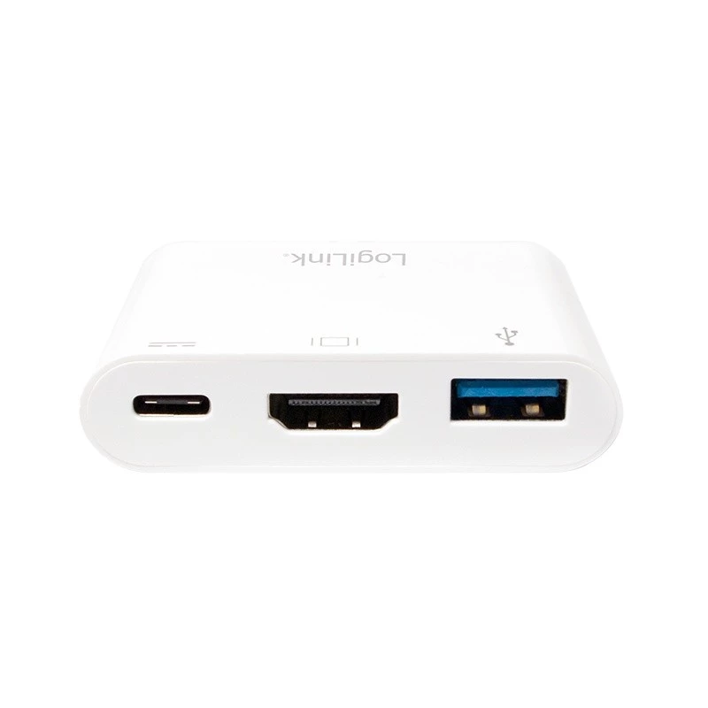 LogiLink 0,14 m 2xUSB-C HDMI USB-A bianco