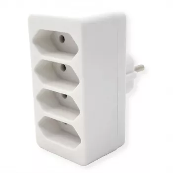 Ciabatta multipresa Bachmann 921.273 – 4× prese Euro, PVC bianco