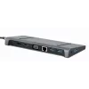 Dock per laptop Gembird A-CM-COMBO9-02 USB 3.2 Gen 1 Type-C, HDMI, VGA, 3×USB-A, Gigabit Ethernet, 87W PD, grigio