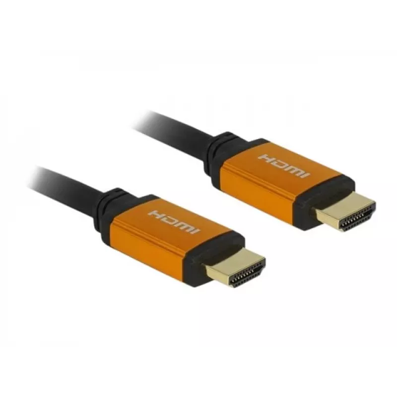 DeLOCK - cavo HDMI - HDMI (M) su HDMI (M) - 50 cm - tripla schermatura - nero, oro - supporto 8K