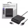 Lettore di carte ID QOLTEC Smart-Chip — USB, nero, 84,5×65×16 mm, 63 g