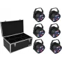 Set luci LED PAR EUROLITE 20000626, 6×36W RGB, washlight da palco