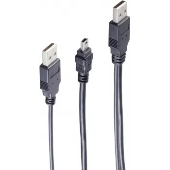 Cavo USB ShiverPeaks BS77150 0,6 m 2x USB A Mini-USB B nero