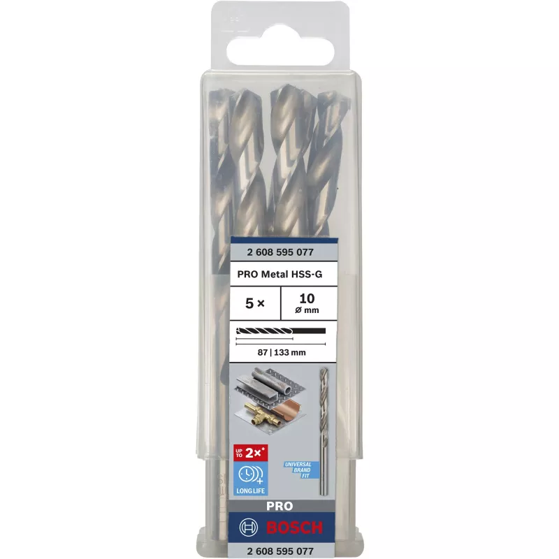 Set di punte Bosch HSS-G 5 pz. diametro 1 cm
