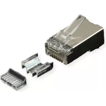 ROLINE connettore maschio RJ45 Cat.6A schermato + inserto 10 pezzi (21.17.3099)