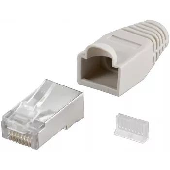 Connettore maschio RJ45 Goobay CAT 5e STP schermato con guaina antitorsione