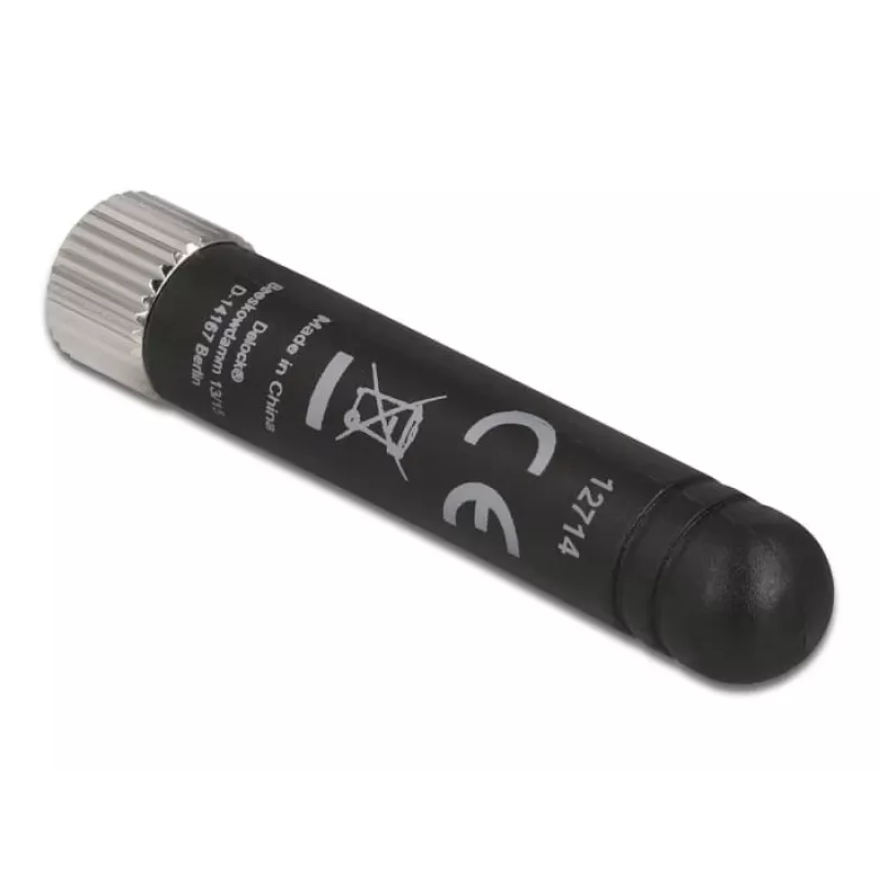 Antenna WLAN 802.11 b/g/n Delock connettore maschio RP-SMA 1,7 - 3,7 dBi nero