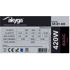 Akyga Basic AK-B1-420 alimentatore ATX 420 W, ventola 120 mm, PFC passivo, grigio