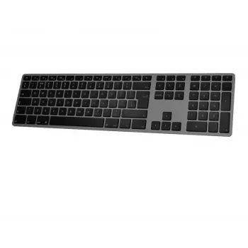 Tastiera wireless Matias FK418BTLB-UK — alluminio, retroilluminata, Space Gray