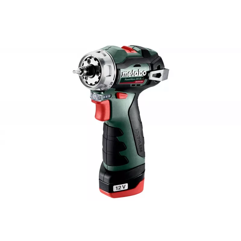 Metabo PowerMaxx BS BL Q 601749500 trapano avvitatore a batteria, 12V, 38 Nm, 2x 2,0 Ah