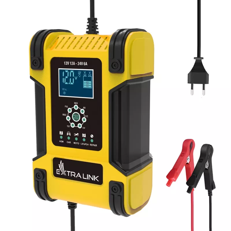 Caricabatterie intelligente Extralink Shango | raddrizzatore | 100 - 240VAC, 12V 12A, 24V 6A