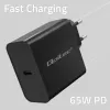 Caricabatterie QOLTEC Super Quick PD 65W USB‑C Power Delivery 5–20V, 1x USB‑C, USB PD 3.0, connettore maschio Type-C, 65 W