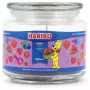 Candela di cera Haribo A2168 rotonda mora-lampone-fragola, rosa, 100 mm × 100 mm, 300 g, contenitore in vetro