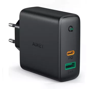 Caricabatterie da parete 2xUSB Power Delivery (1xUSB A+1xUSB C) 5.4A 30W Dynamic Detect PA-D1