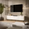 Mobile TV cama meble LUCCA 4D, 2000×400×590 mm, bianco, piano in truciolare