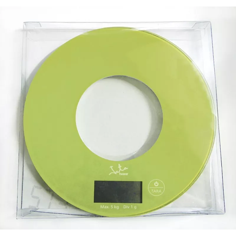 Bilancia da cucina elettronica JATA 722P verde trasparente quadrata