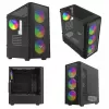 Case PC SAVIO Noctis Flow RGB — Cube, ATX/Mini-ITX, 3x ventole frontali da 120 mm, pannello laterale in vetro temperato, GPU max 35 cm