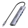 Hub USB-C Unitek H1124AGY01 con 100W PD, HDMI 2.0, 2x USB‑A, 2x USB‑C, lettore schede SD/microSD — alluminio
