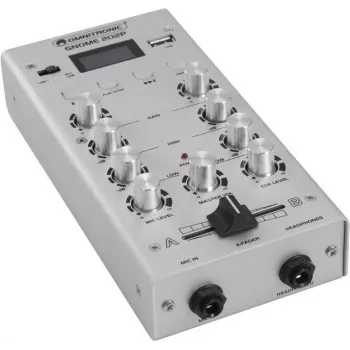 Mini mixer Omnitronic GNOME-202P, mixer compatto a 2 canali con EQ a 3 bande