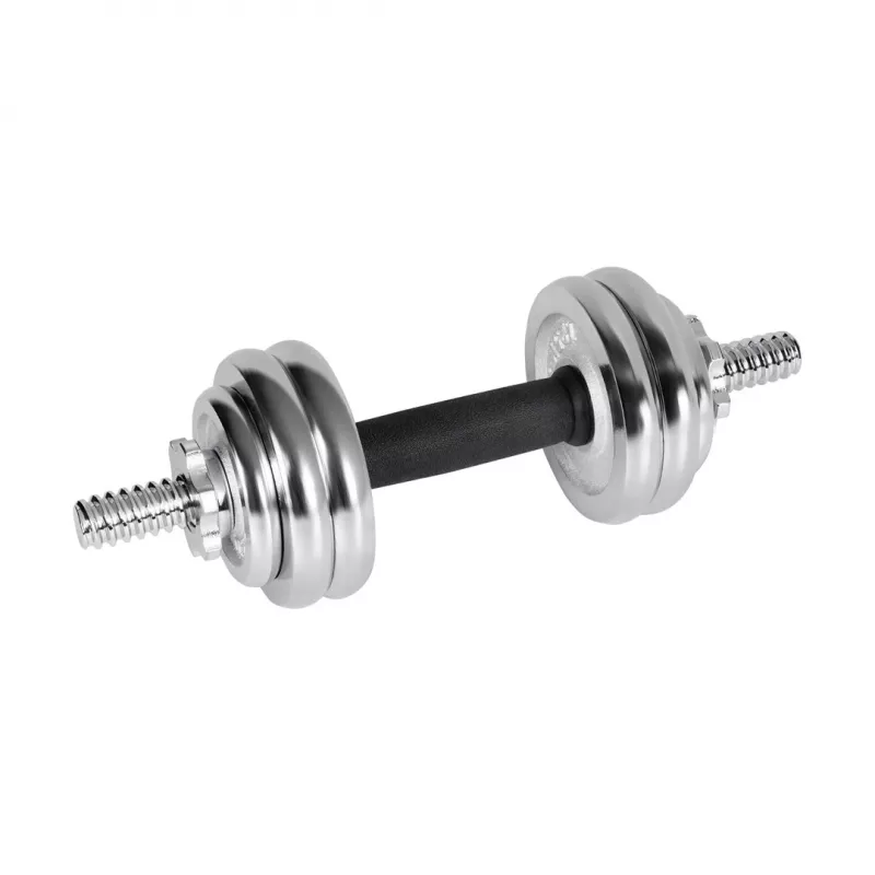 REBEL ACTIVE Chrome manubri regolabili in valigetta 15 kg con barra per bilanciere