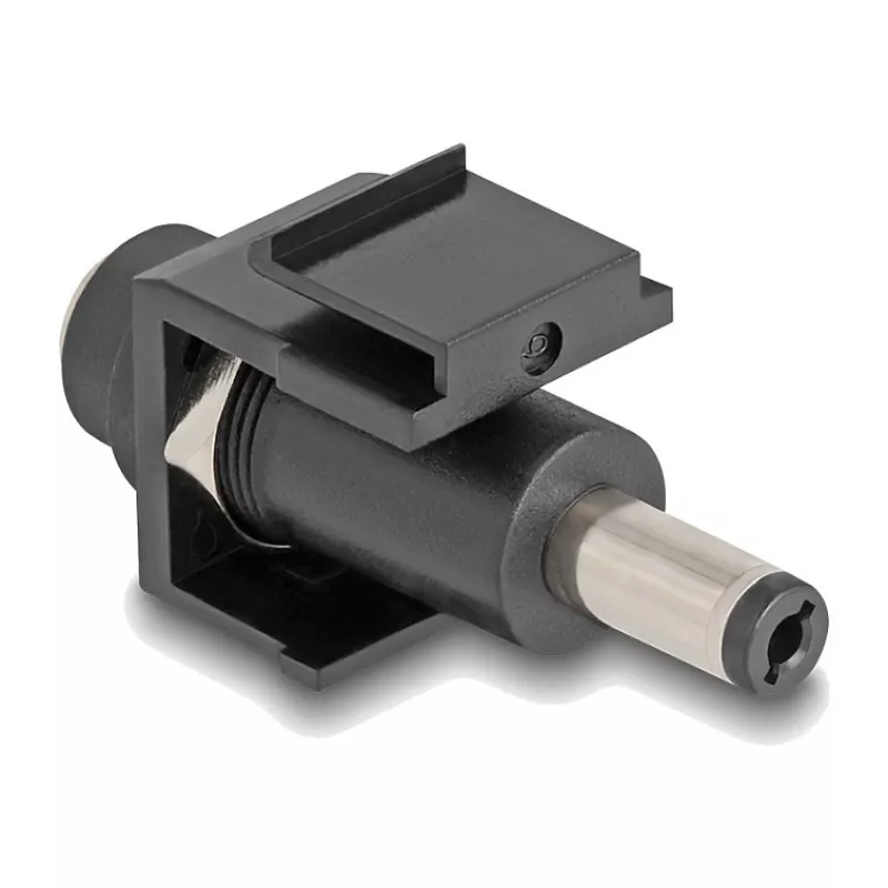 Modulo Keystone DeLOCK DC 5,5 x 2,5 mm connettore femmina su DC 5,5 x 2,1 mm connettore maschio nero