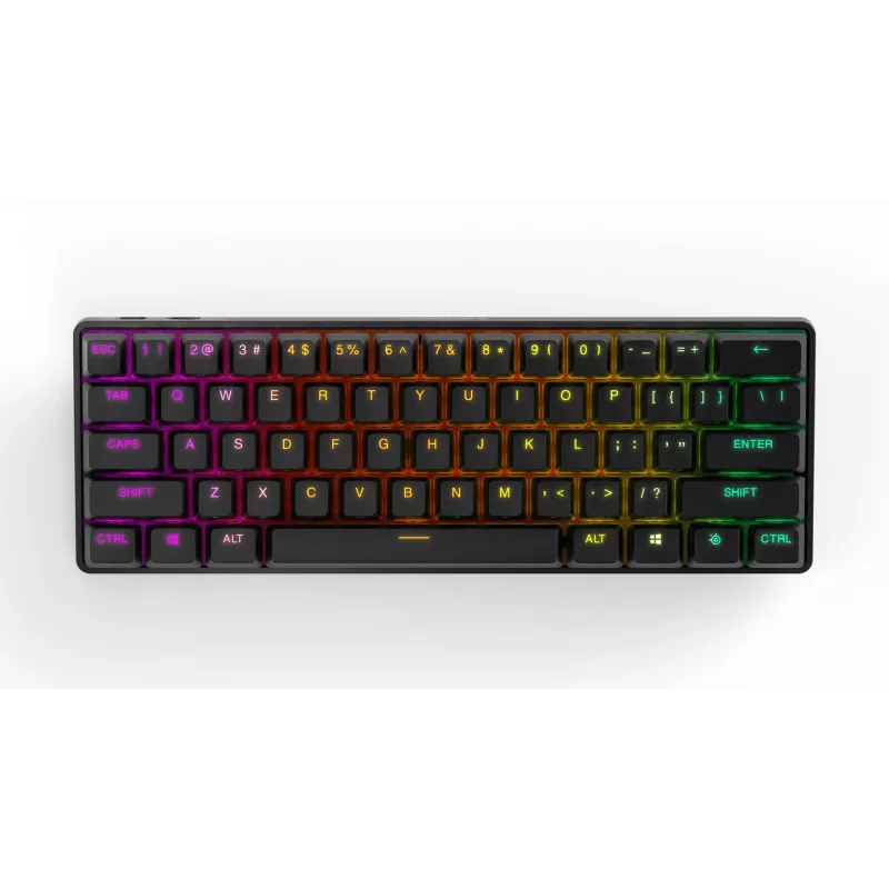 Tastiera gaming meccanica STEELSERIES Apex Pro Mini Wireless — formato 60%, USB + RF wireless + Bluetooth, QWERTY US, nero
