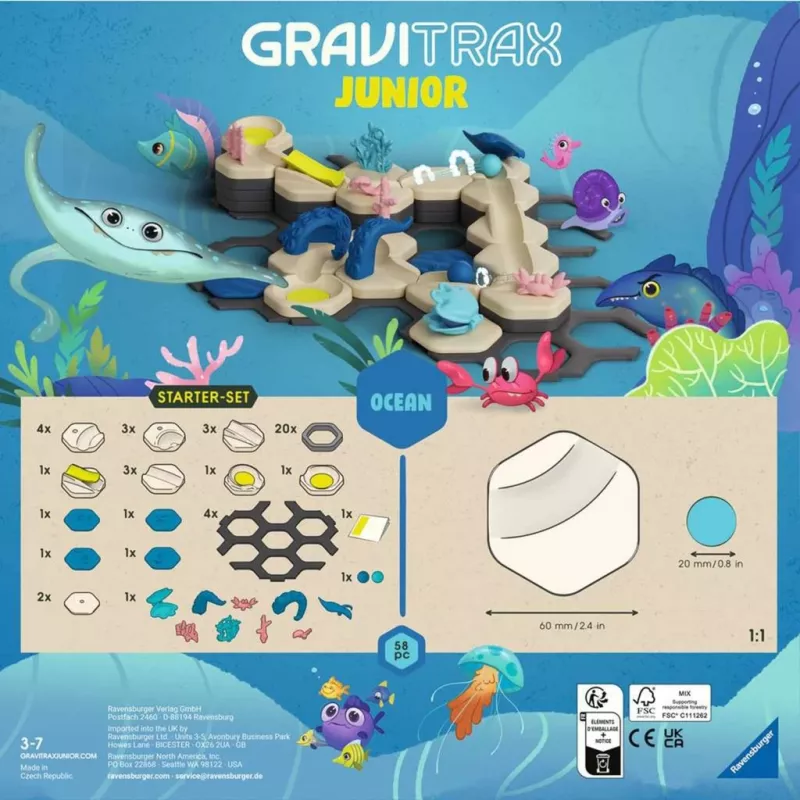 Set di costruzione pista di biglie Ravensburger GraviTrax Junior Starter-Set S Wüstenstrecke, modello 24585