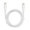 Cavo USB-C a USB-C IBOX IKUTC2W 2 m, USB 2.0, 3 A, bianco, rivestimento in tessuto intrecciato