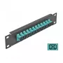 Patch panel fibra ottica DeLOCK 10 pollici 12 porte SC simplex acqua 1U nero