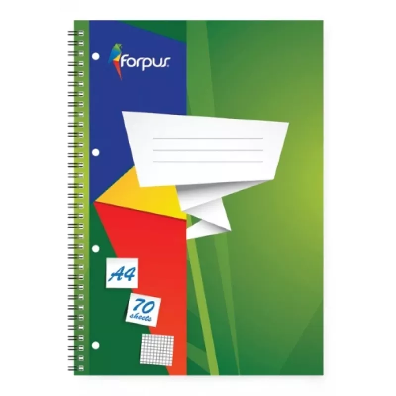 Blocco a spirale Forpus, A4/70, a quadretti, copertina morbida 0722-003
