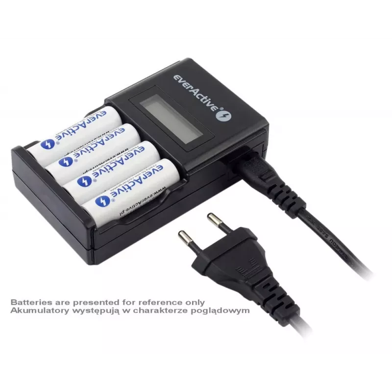Caricabatterie everActive NC450B — caricabatterie 4 celle AAA, 110/230V AC, nero