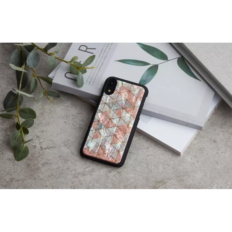 Custodia per cellulare iKins per iPhone XR — motivo diamante, nero