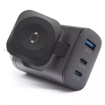 Caricabatterie mobile RealPower 450476 powerbank, smartwatch, tablet nero AC ricarica wireless ricarica rapida per interni