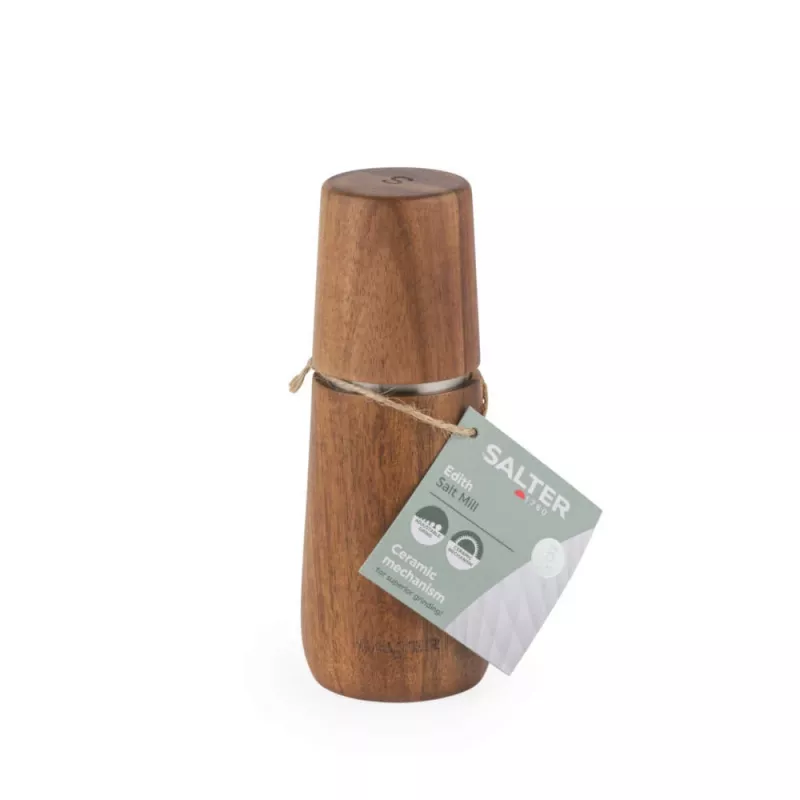 Macina sale Salter BW13049AEU7, corpo in legno di acacia, macinatura regolabile