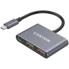Hub USB-C 3-in-1 CANYON DS-3 grigio scuro – USB-C a USB-A + HDMI + pass-through PD