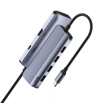 Hub USB-C Cudy UH500 — host USB 3.2 Gen 1 Type-C, 6 porte con USB 3.2 Gen 1 Type-A e HDMI, 5000 Mbit/s, grigio/argento