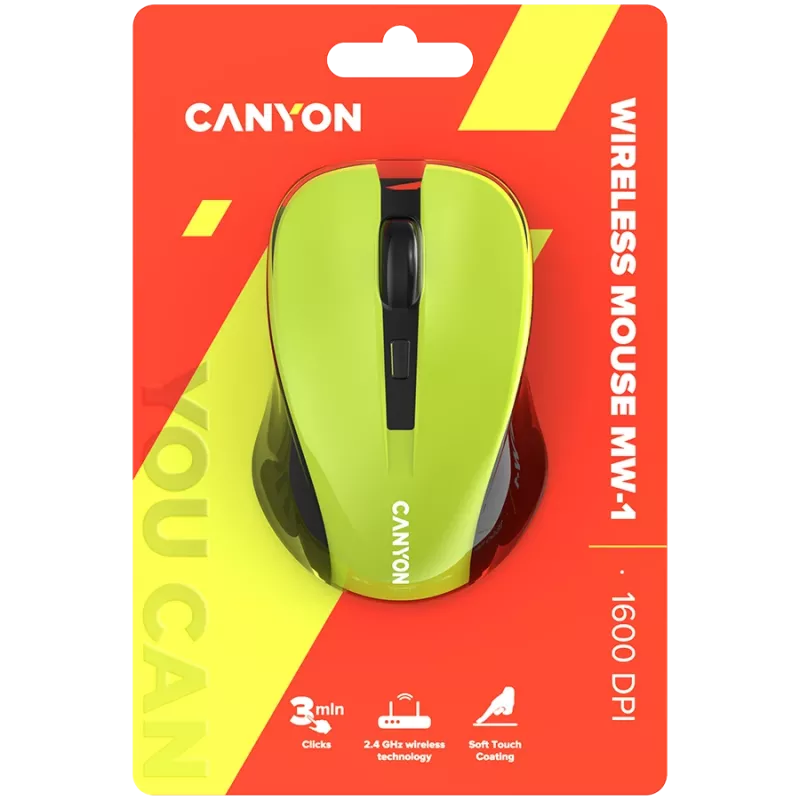 Mouse CANYON MW-1 wireless giallo CNE-CMSW1Y interfaccia