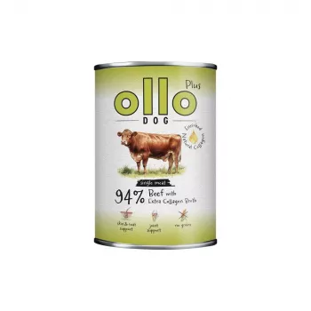 Ollo Plus Collagen manzo 400 g scatoletta di cibo umido per cani