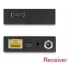 Set trasmettitore e ricevitore AV DELOCK 65955 — extender HDMI Cat6/Cat6a, fino a 3840×2160, con filo, alimentazione Micro-USB-B