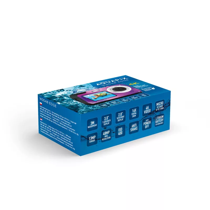 Fotocamera compatta subacquea EASYPIX Aquapix W3048‑V 12MP, zoom digitale 4x