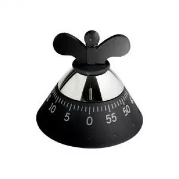 Timer da cucina Alessi A09 B nero 120mm x 120mm x 90mm