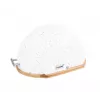 Portapane Maestro MR-1678G ovale, plastica e bambù, 350×200×250 mm, coperchio bianco scorrevole