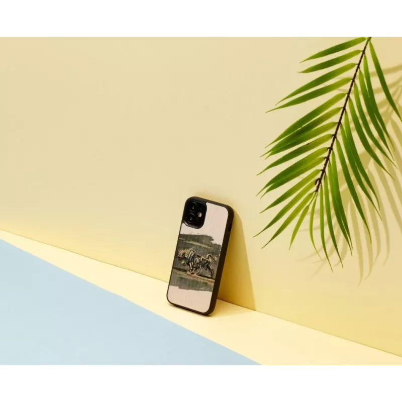 Custodia per cellulare Man and Wood per iPhone 12 mini — design toro bianco