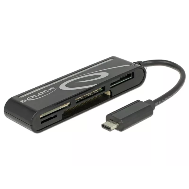 DeLOCK USB2.0 Card Reader connettore maschio USB Type-C 5 slot - lettore di schede - all-in-one (multi-formato) - USB-C (91739)