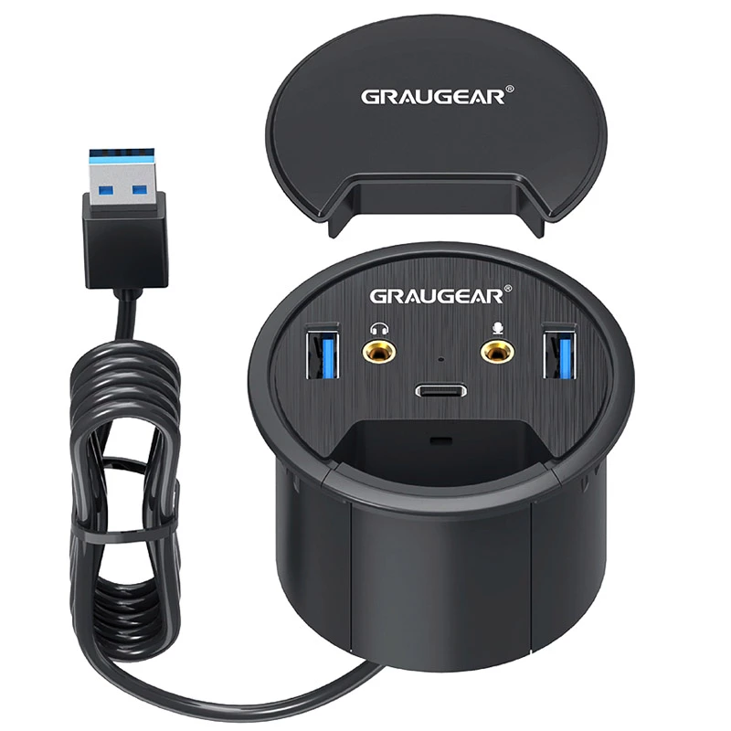 Hub USB GRAUGEAR G-THUB-AU-60 USB 3.2 Gen 1 Type-A nero