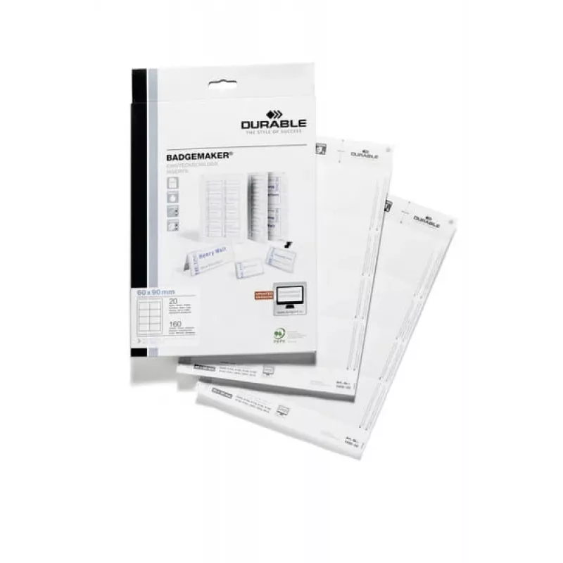 Inserto portanome Durable 1456-02 60x90 mm bianco