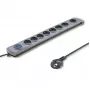 50168 protezione da sovratensione 8 uscite Schuko 230 V 3 m grigio - ciabatta con protezione da sovratensione (8 prese Schuko, tipo F, 230 V, 50 Hz - Qoltec
