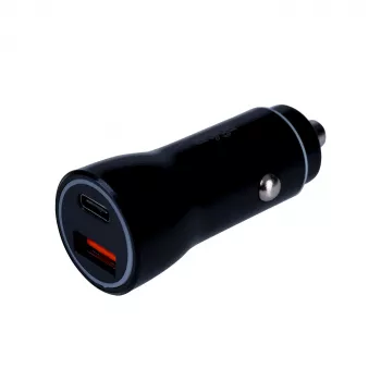 Caricabatterie auto 12/24V Akyga AK-CH-16 36W USB-A + USB-C PD Quick Charge 3.0 5-12V / 1,5-3A nero