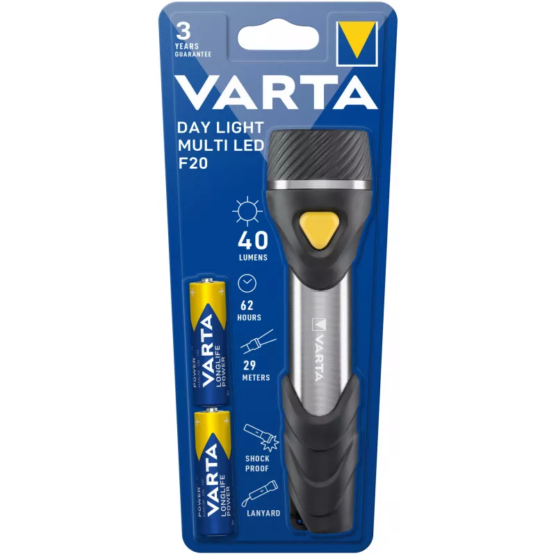 Torcia portatile Varta Day Light Multi LED F20 nero argento giallo