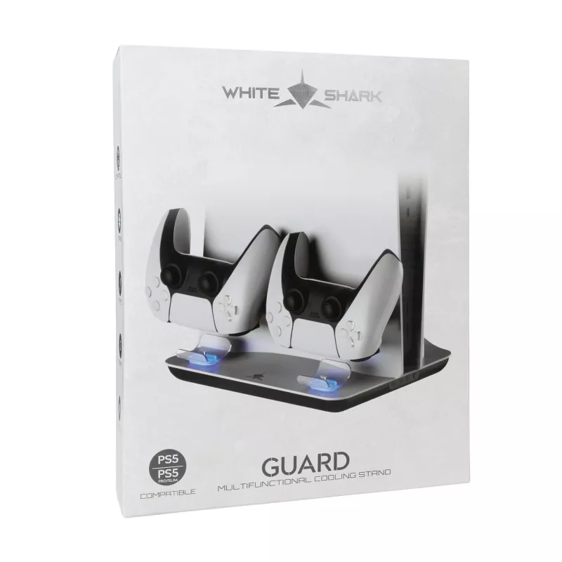 Cuscinetto di raffreddamento White Shark Guard-2 per PS5 con stazione di ricarica integrata (modello PS5-05102V2)